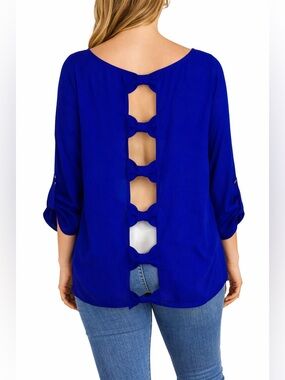 Beautiful Blue Bow back top
